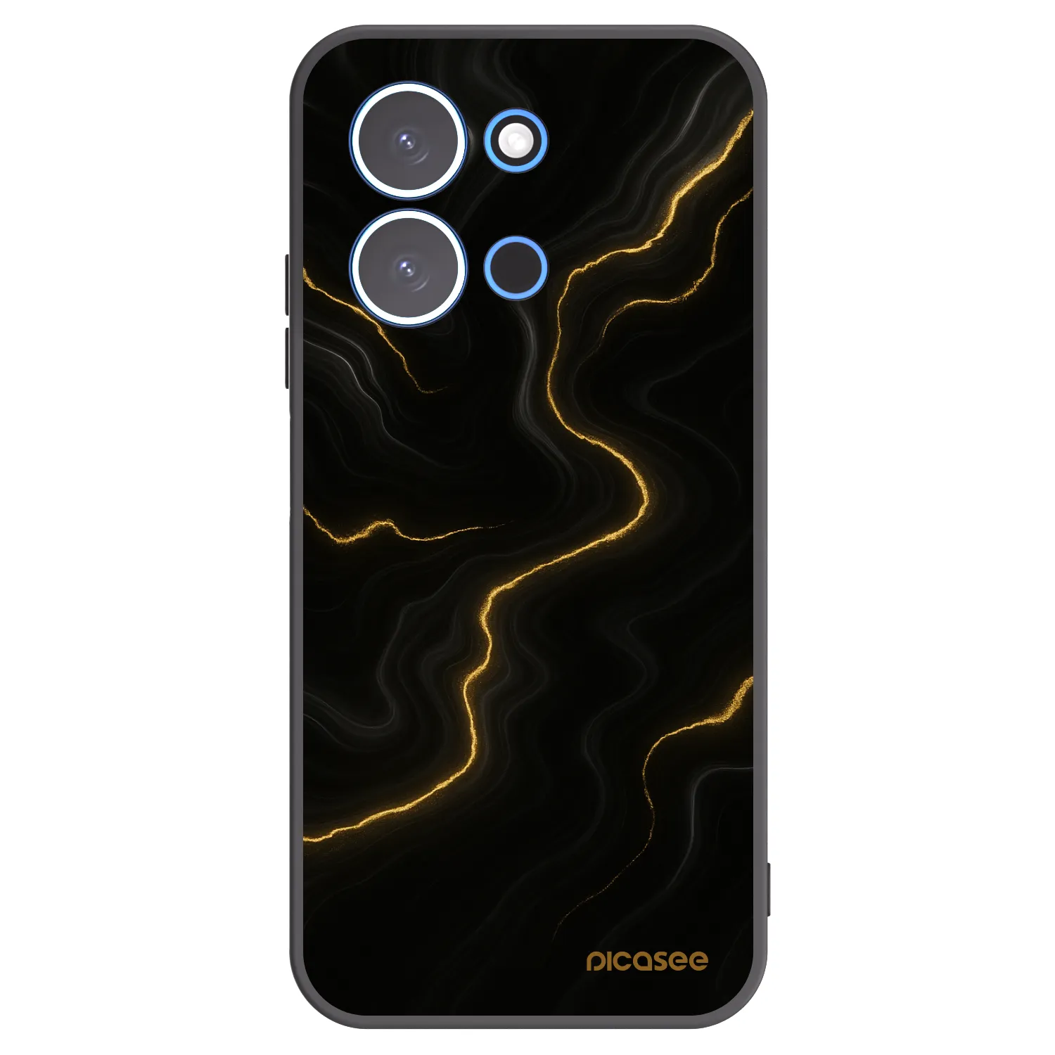 Picasee silikonowe czarne etui na Xiaomi Redmi 15C 4G - Thunder