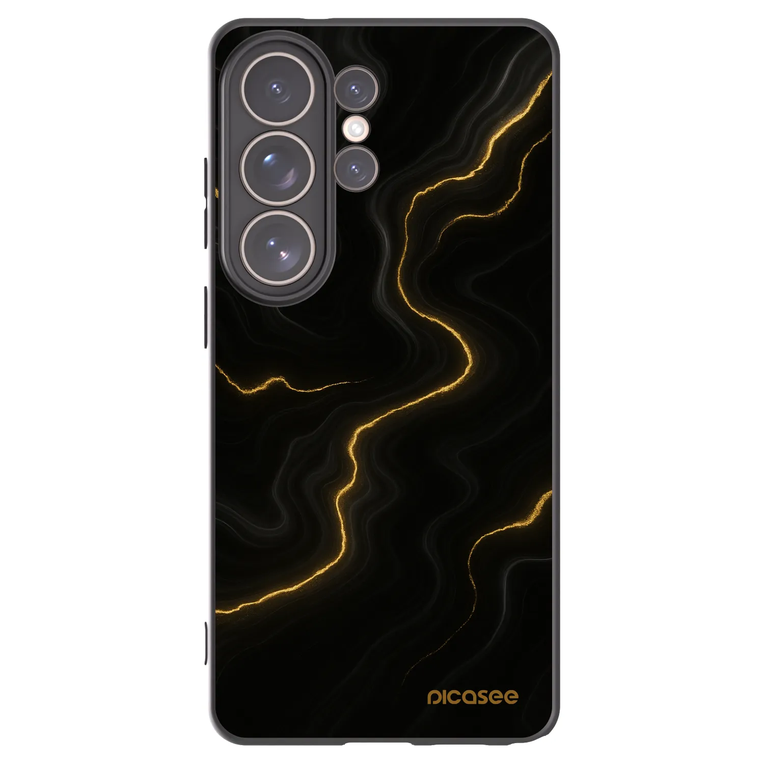 Picasee silikonowe czarne etui na Samsung Galaxy S26 Ultra - Thunder