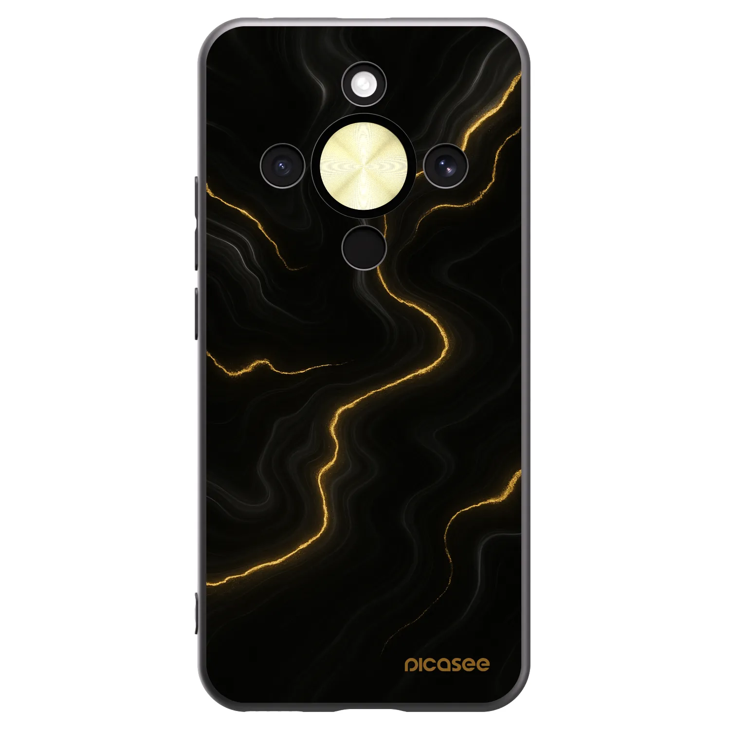 Picasee silikonowe czarne etui na Honor Magic8 Lite 5G - Thunder