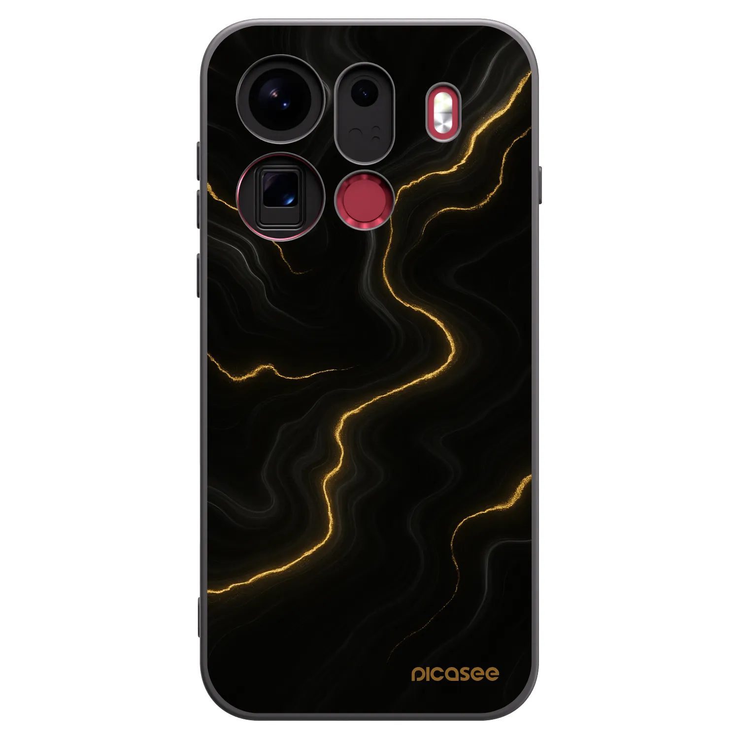 Picasee silikonowe czarne etui na OPPO Find X9 Pro - Thunder
