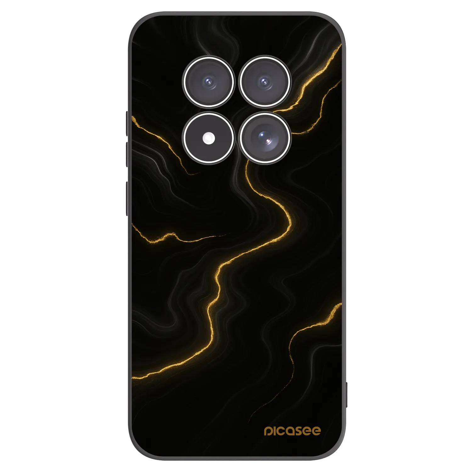 Picasee silikonowe czarne etui na Xiaomi Redmi Note 15 Pro 5G - Thunder
