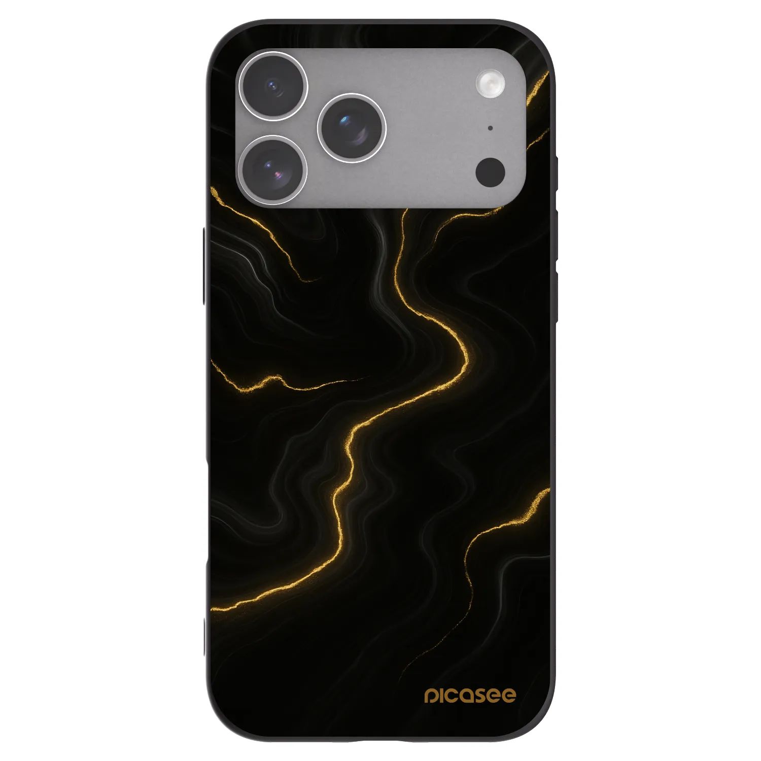 Picasee silikonowe czarne etui na Apple iPhone 18 Pro Max - Thunder