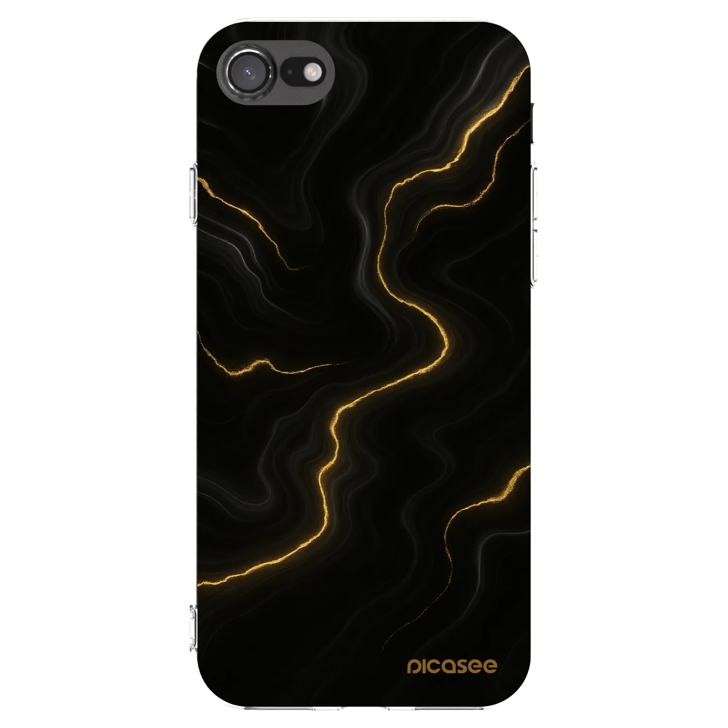 Picasee silikonowe przeźroczyste etui na Apple iPhone 8 - Thunder