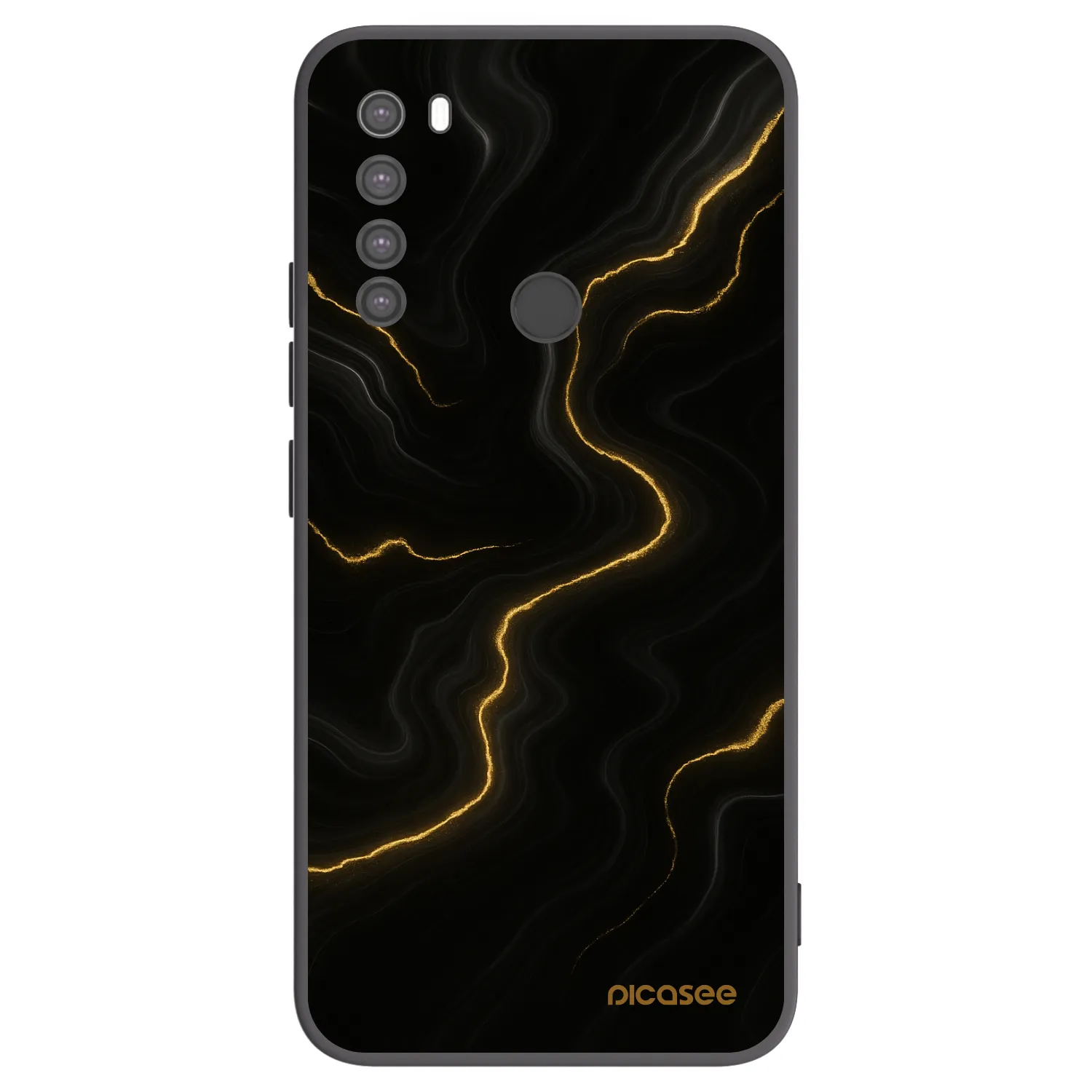 Picasee silikonowe czarne etui na Xiaomi Redmi Note 8 - Thunder