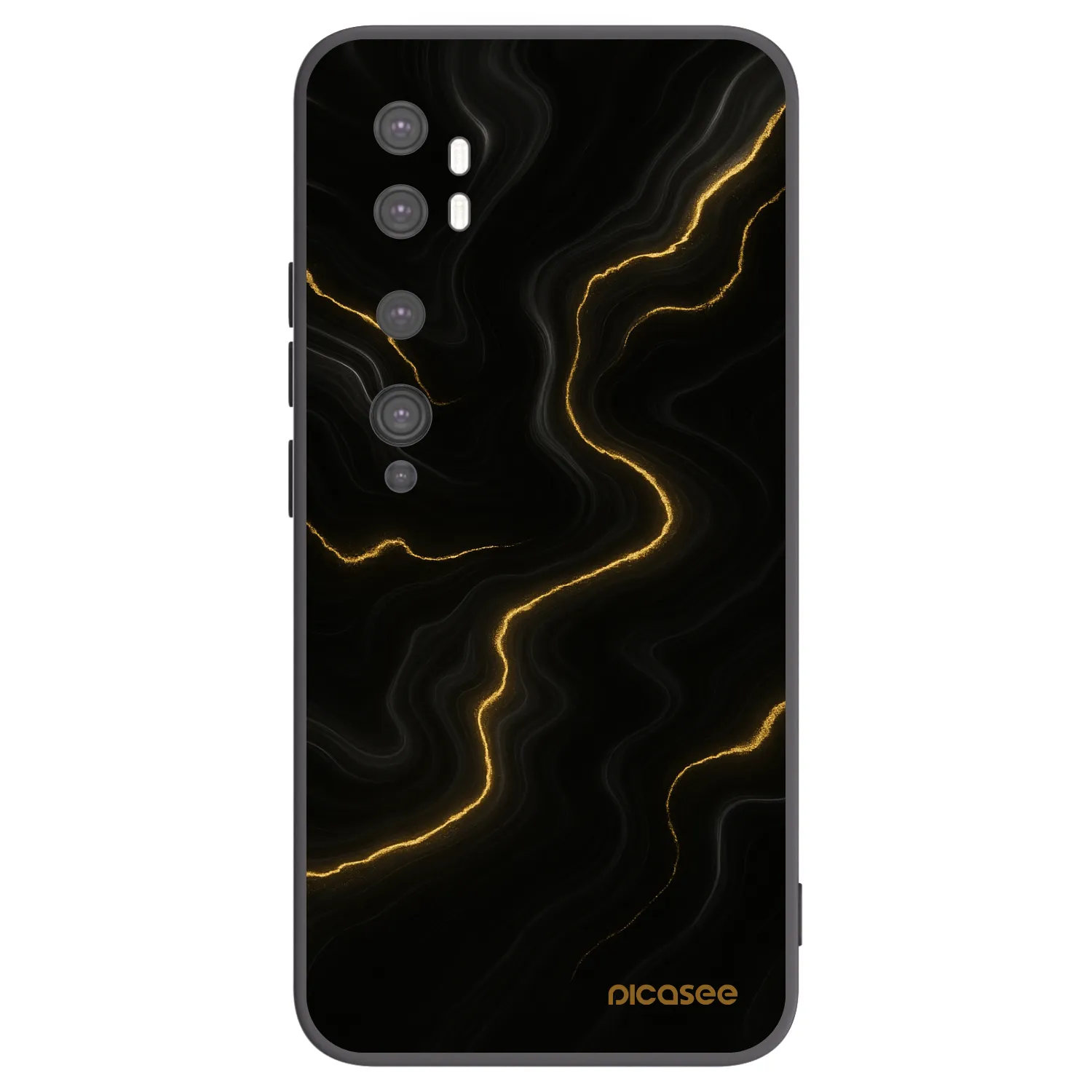 Picasee silikonowe czarne etui na Xiaomi Mi Note 10 (Pro) - Thunder