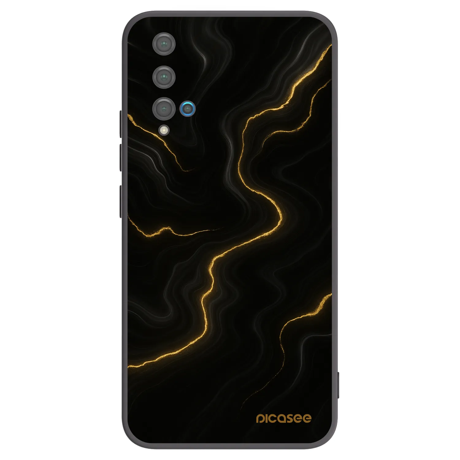 Picasee silikonowe czarne etui na Huawei Nova 5T - Thunder