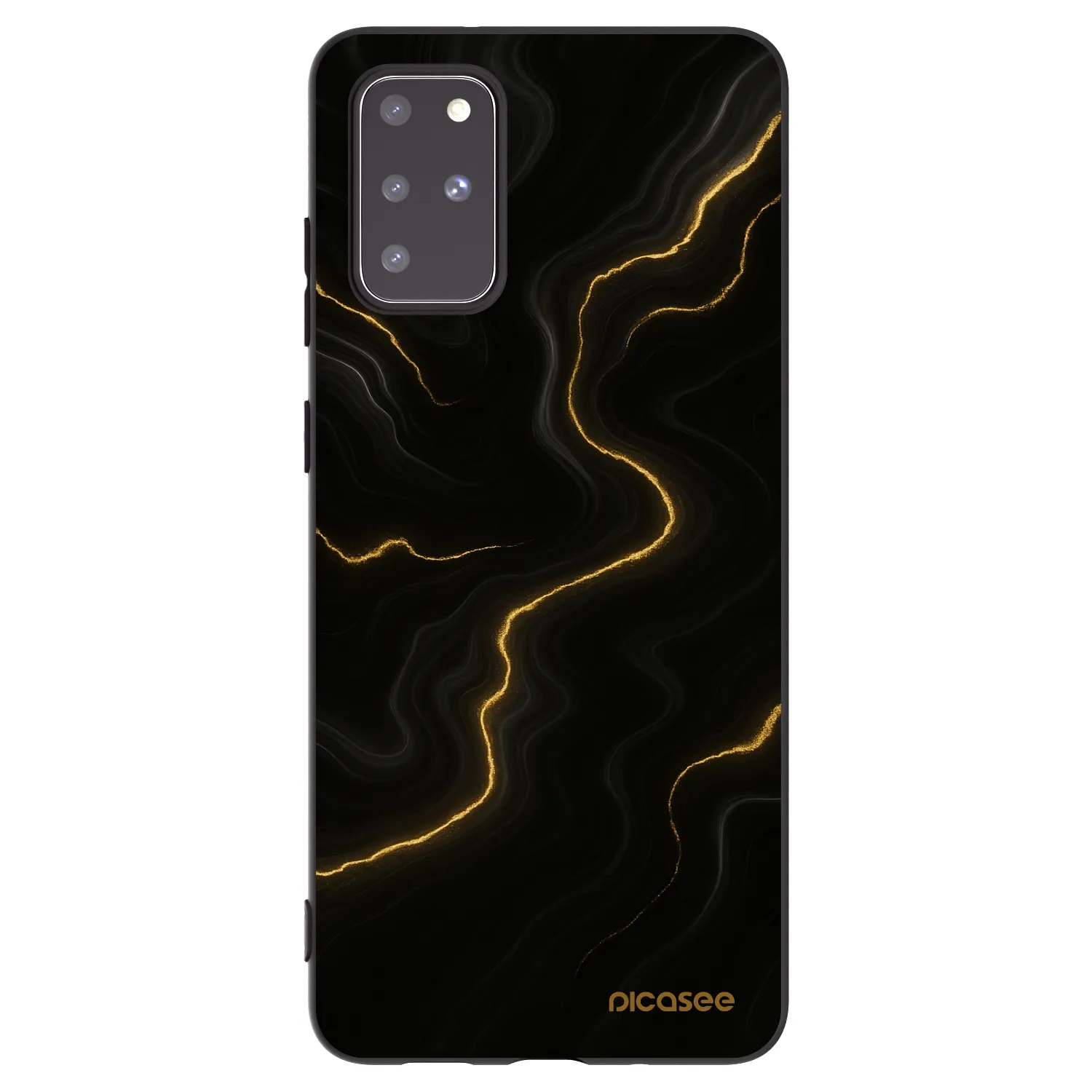 Picasee silikonowe czarne etui na Samsung Galaxy S20+ G985F - Thunder