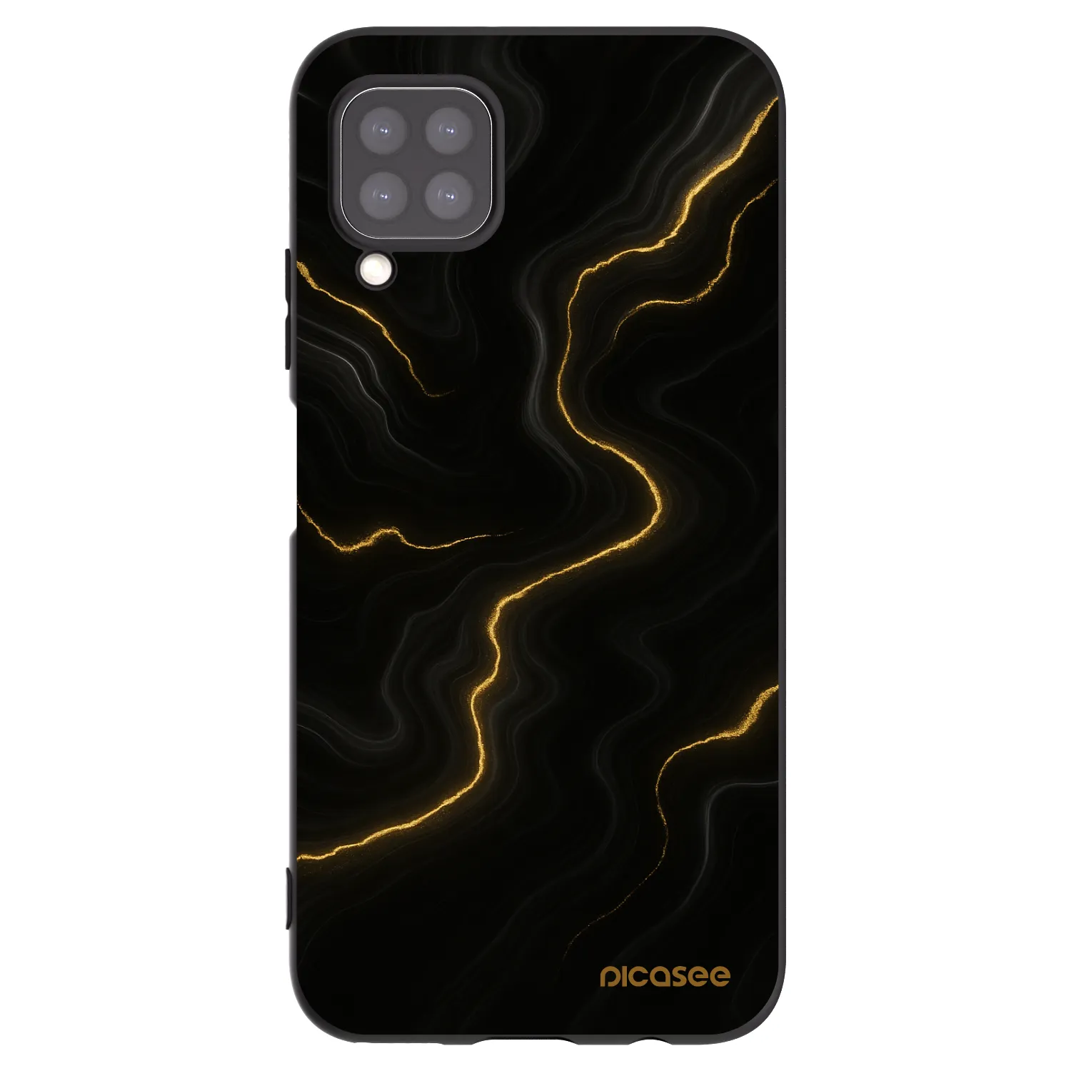 Picasee silikonowe czarne etui na Huawei P40 Lite - Thunder