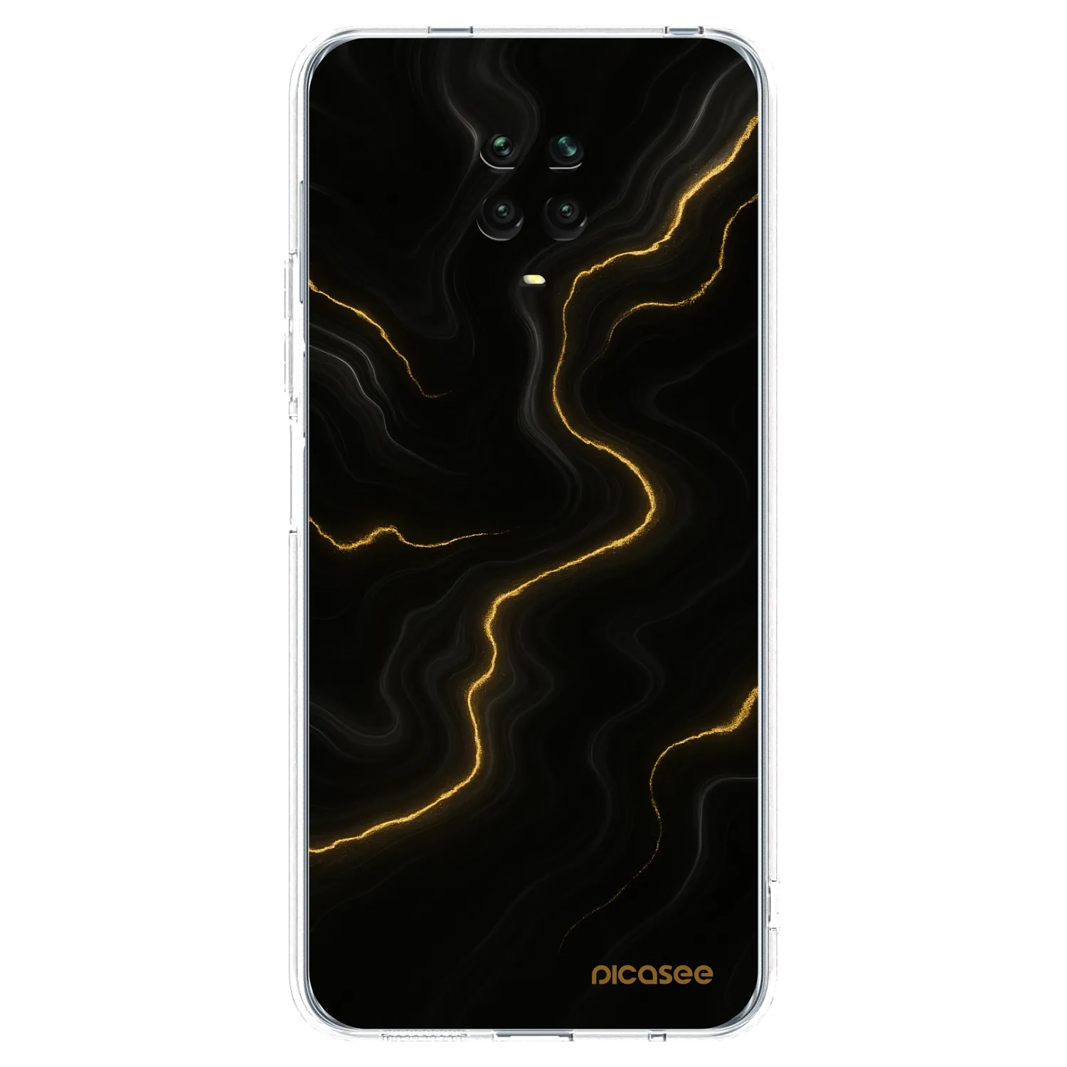 Picasee silikonowe przeźroczyste etui na Xiaomi Redmi Note 9 Pro - Thunder