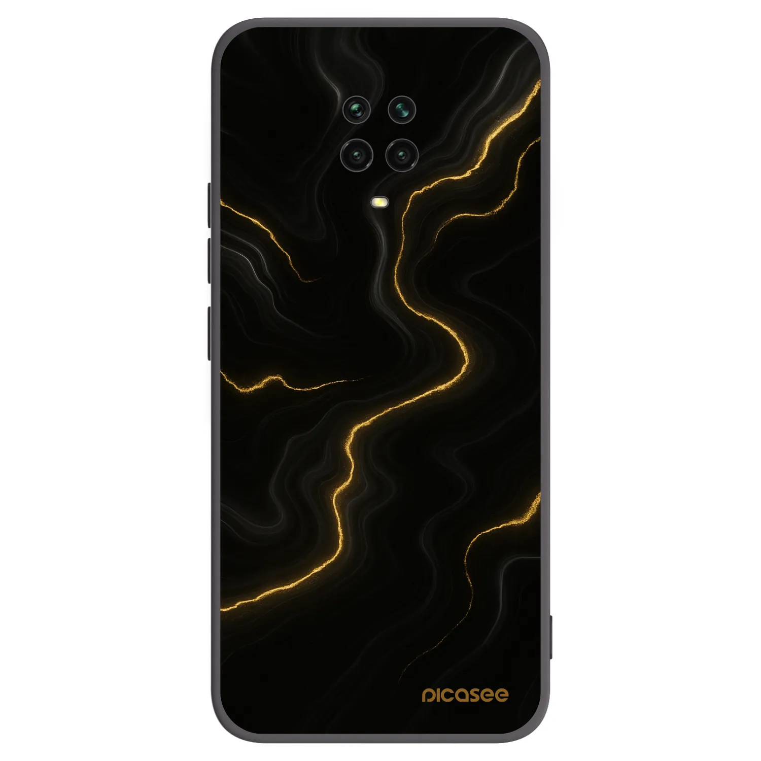 Picasee silikonowe czarne etui na Xiaomi Redmi Note 9 Pro - Thunder