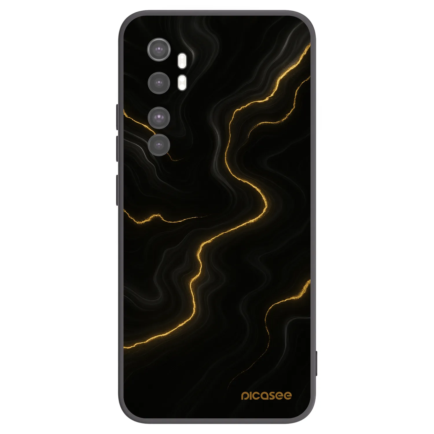 Picasee silikonowe czarne etui na Xiaomi Mi Note 10 Lite - Thunder