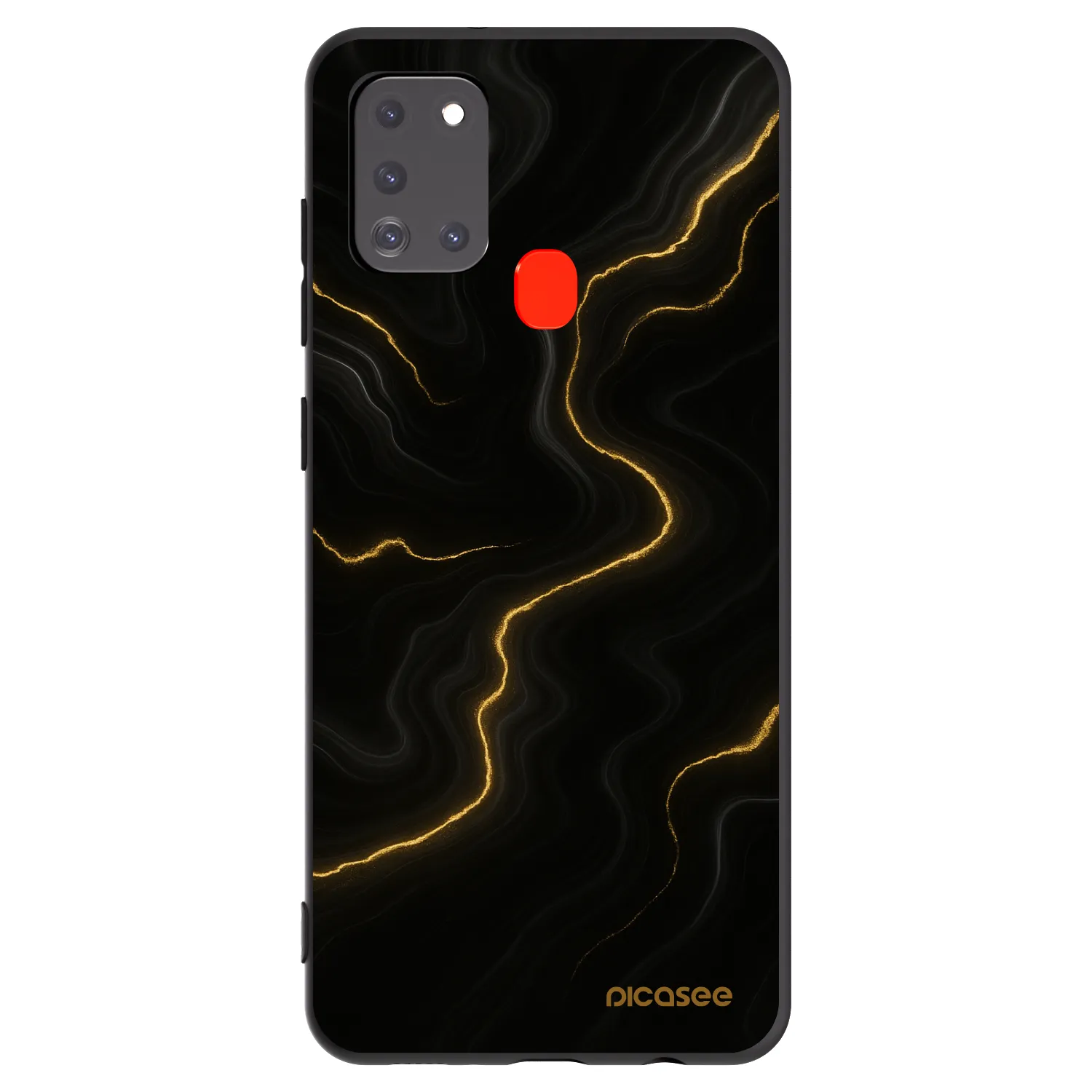 Picasee silikonowe czarne etui na Samsung Galaxy A21s - Thunder