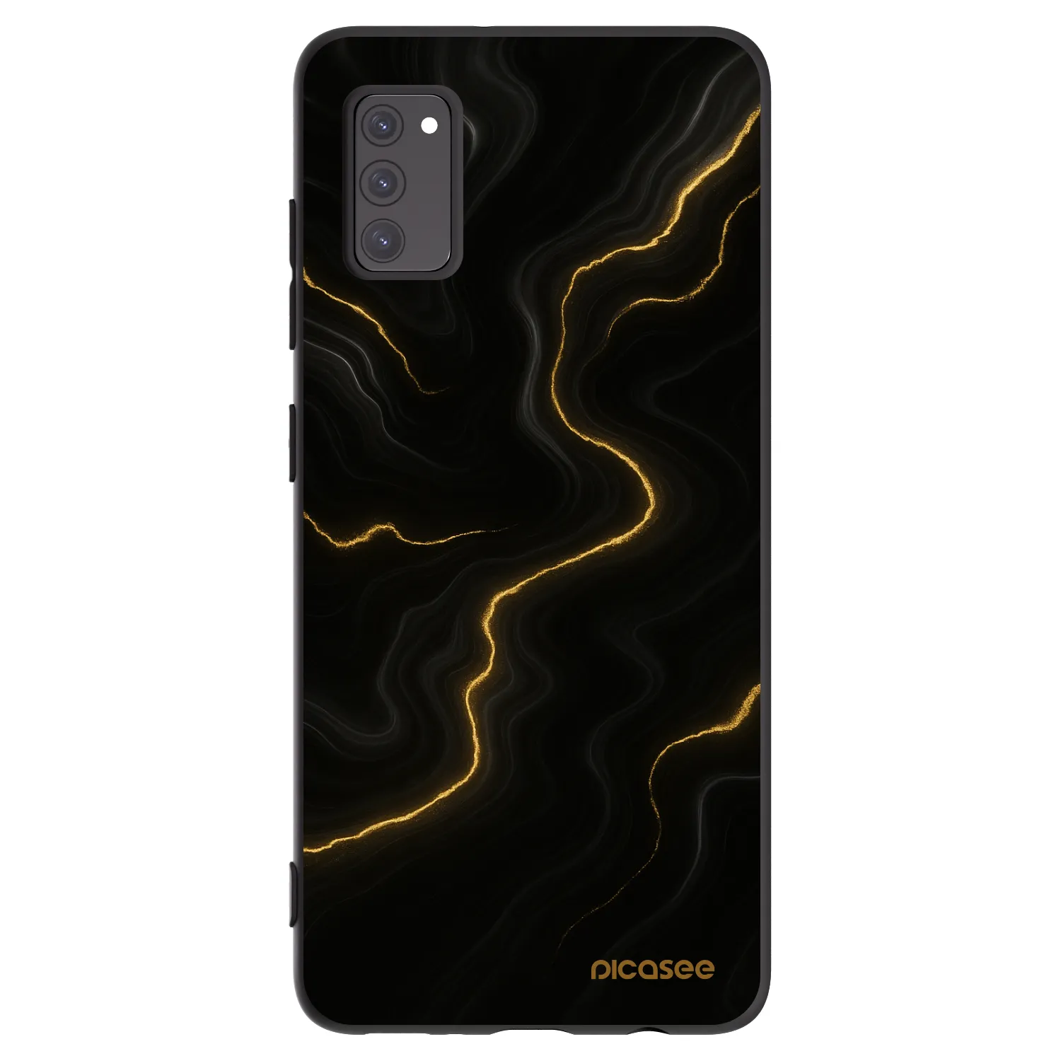 Picasee silikonowe czarne etui na Samsung Galaxy A41 A415F - Thunder