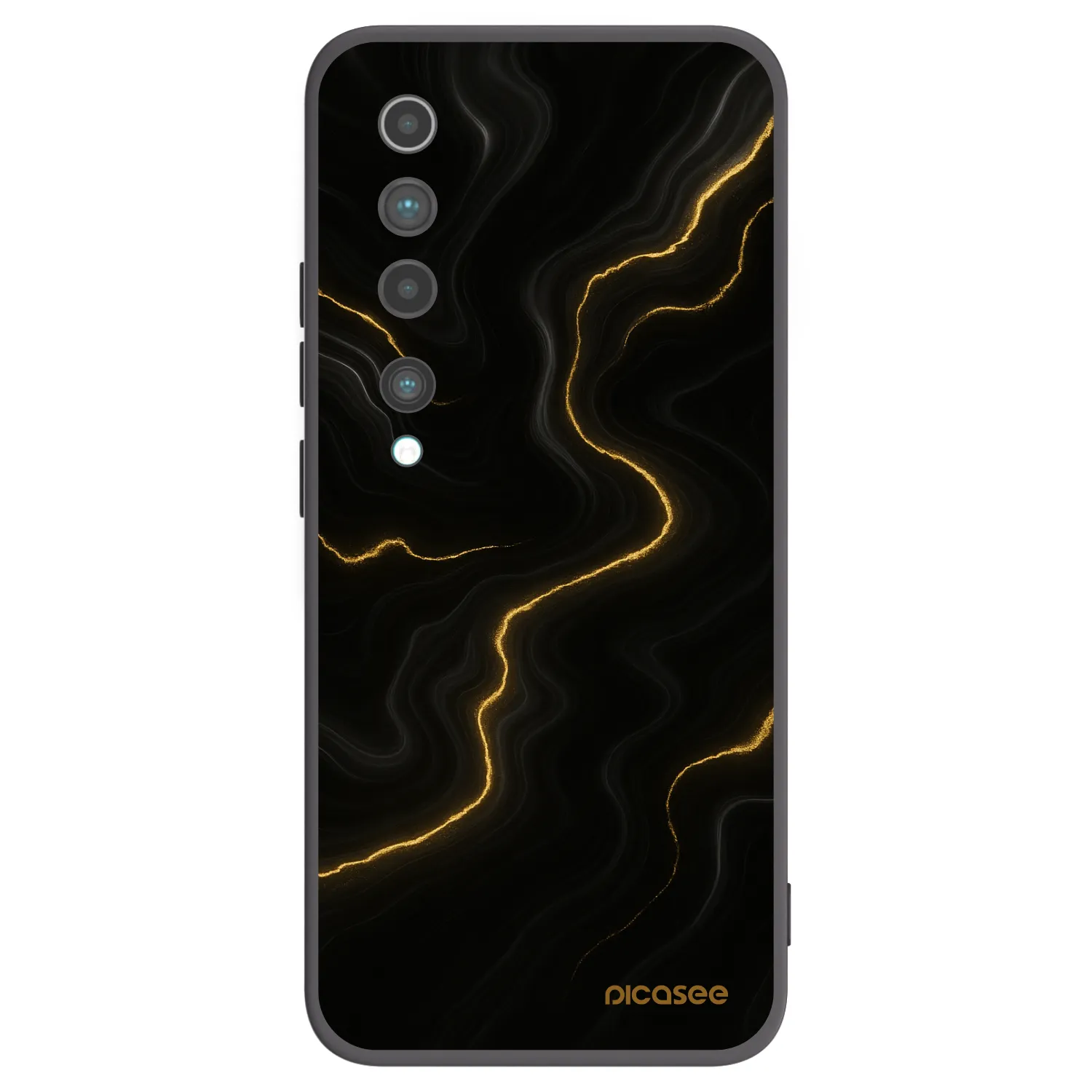 Picasee silikonowe czarne etui na Xiaomi Mi 10 - Thunder