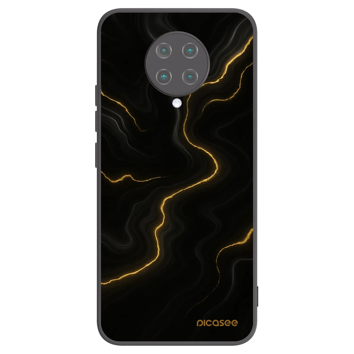 Picasee silikonowe czarne etui na Xiaomi Poco F2 Pro - Thunder