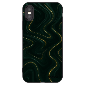 Picasee silikonowe czarne etui na Apple iPhone X/XS - Vawes