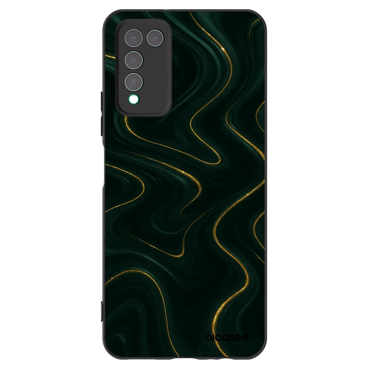 Picasee silikonowe czarne etui na Honor 10X Lite - Vawes