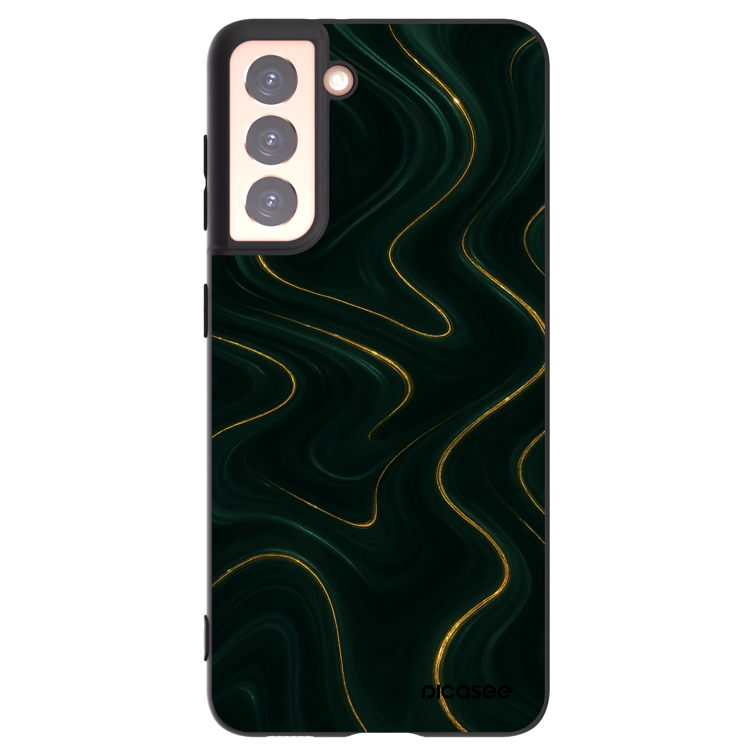 Picasee silikonowe czarne etui na Samsung Galaxy S21 5G G991B - Vawes