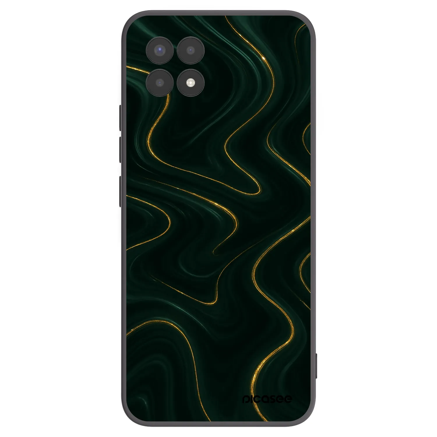 Picasee silikonowe czarne etui na Realme 8i - Vawes