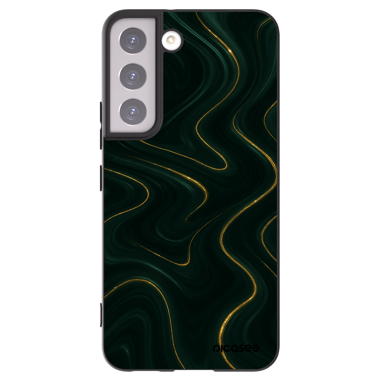 Picasee silikonowe czarne etui na Samsung Galaxy S22 5G - Vawes