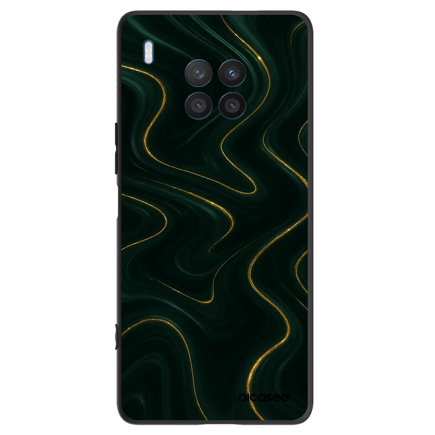 Picasee silikonowe czarne etui na Honor 50 Lite - Vawes