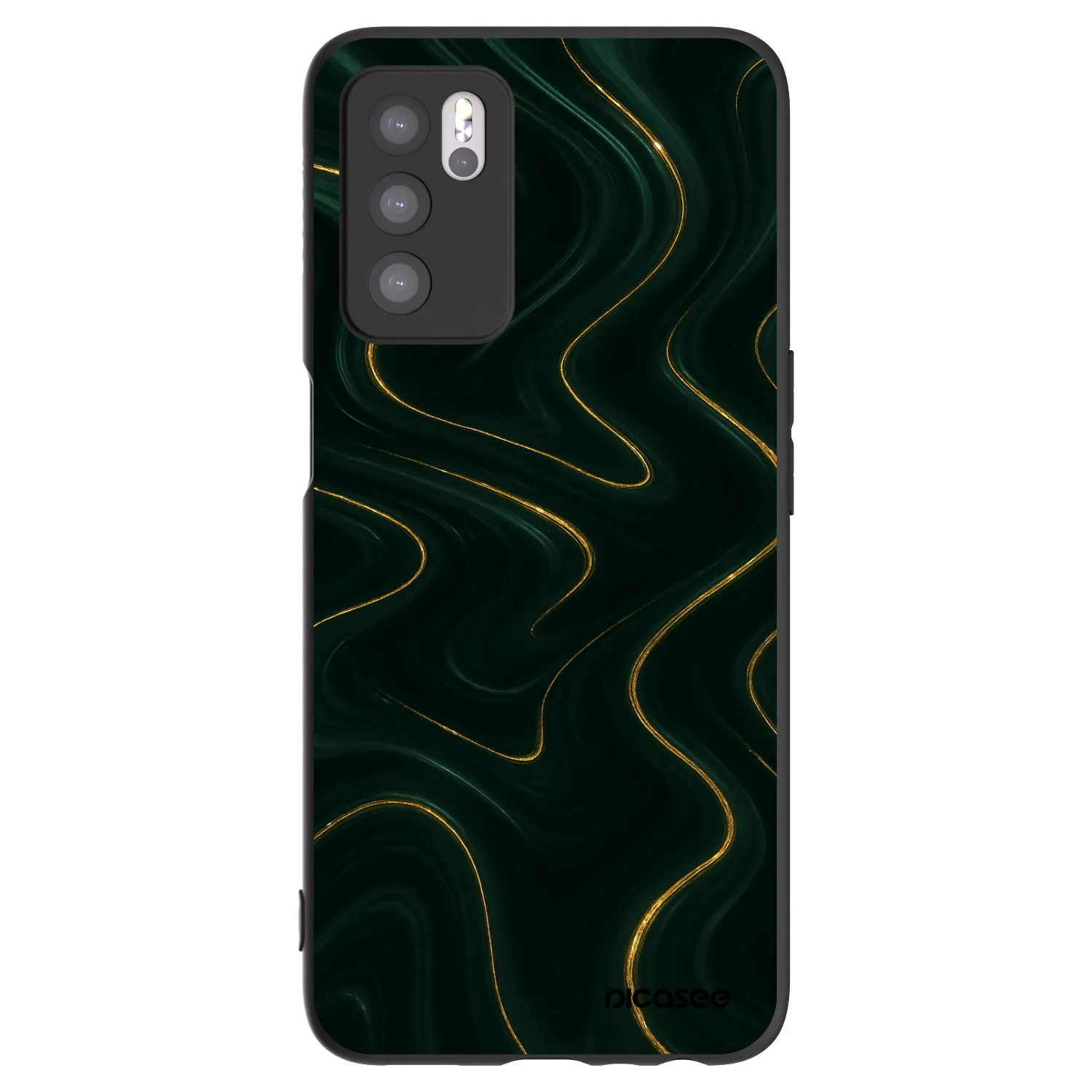 Picasee silikonowe czarne etui na OPPO A16s - Vawes