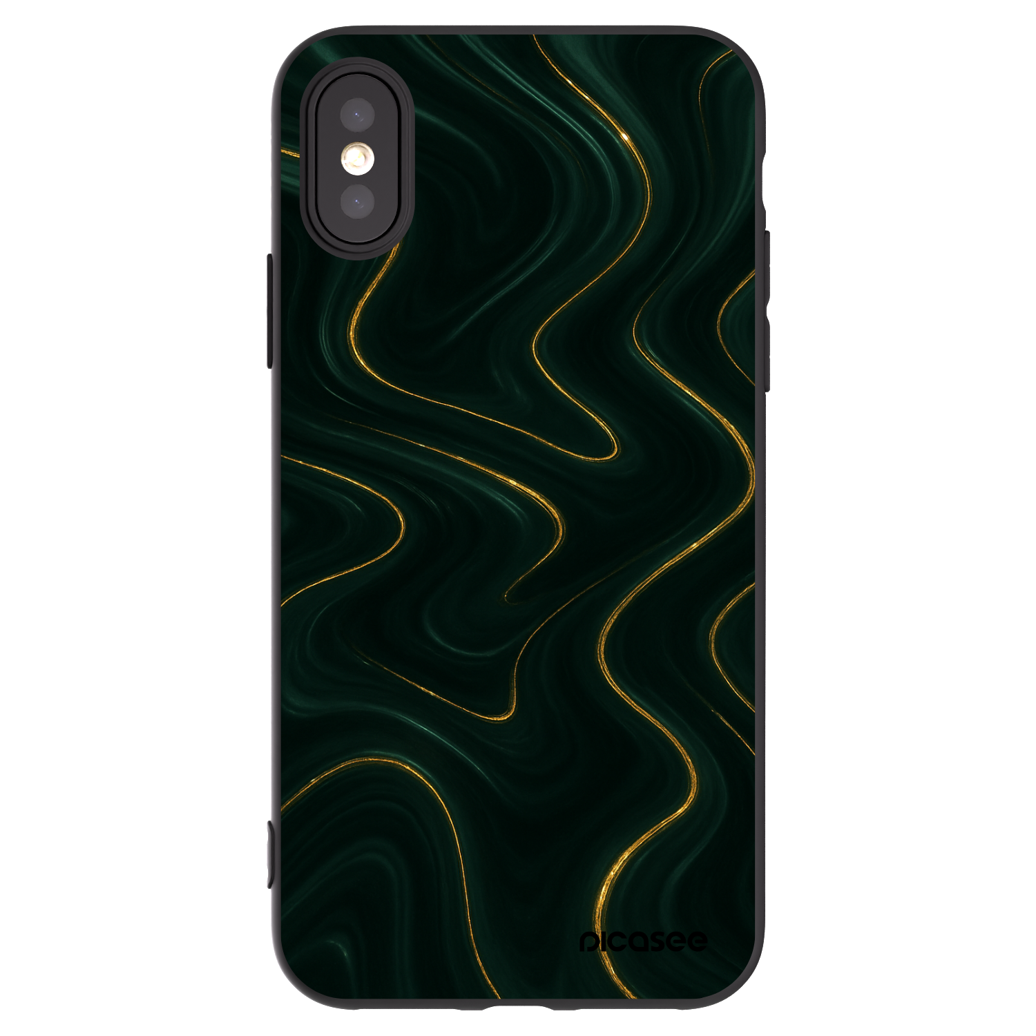 Picasee silikonowe czarne etui na Apple iPhone X/XS - Vawes