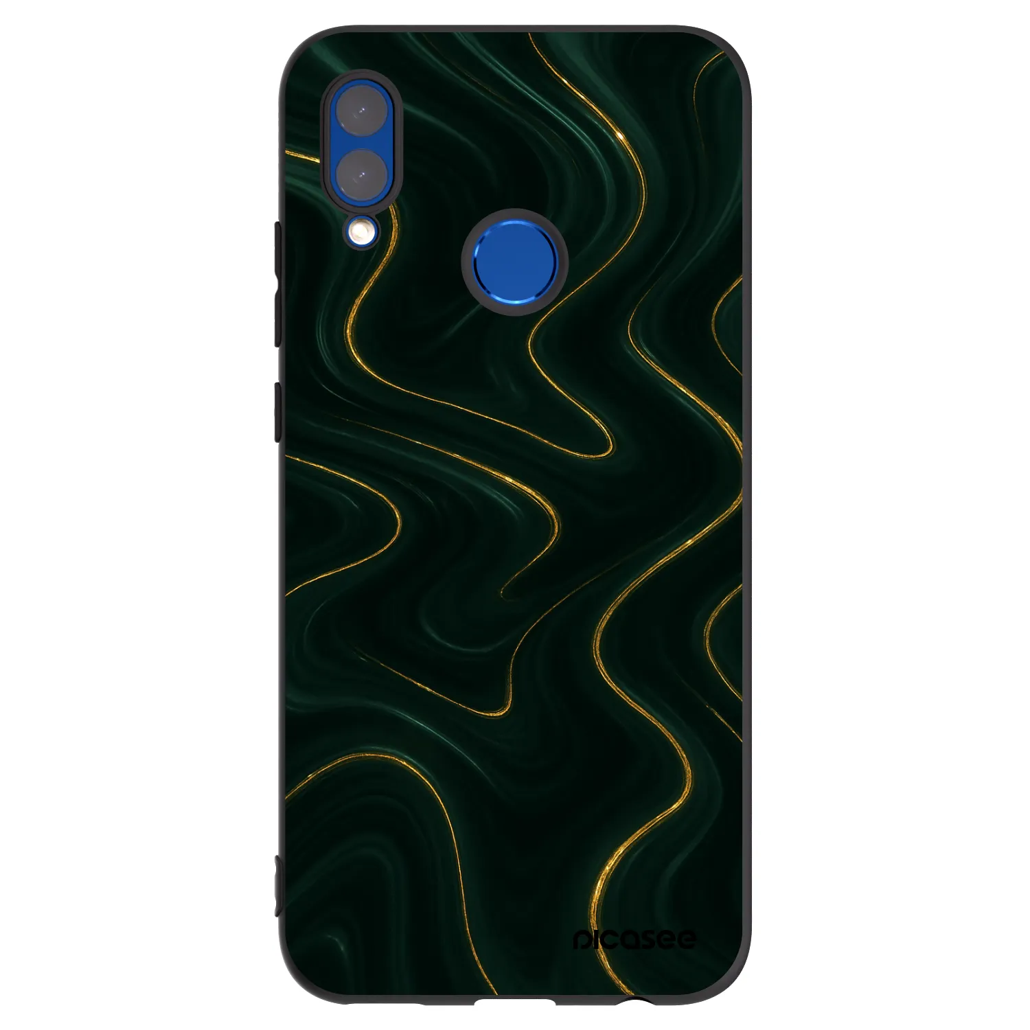 Picasee silikonowe czarne etui na Honor 10 Lite - Vawes