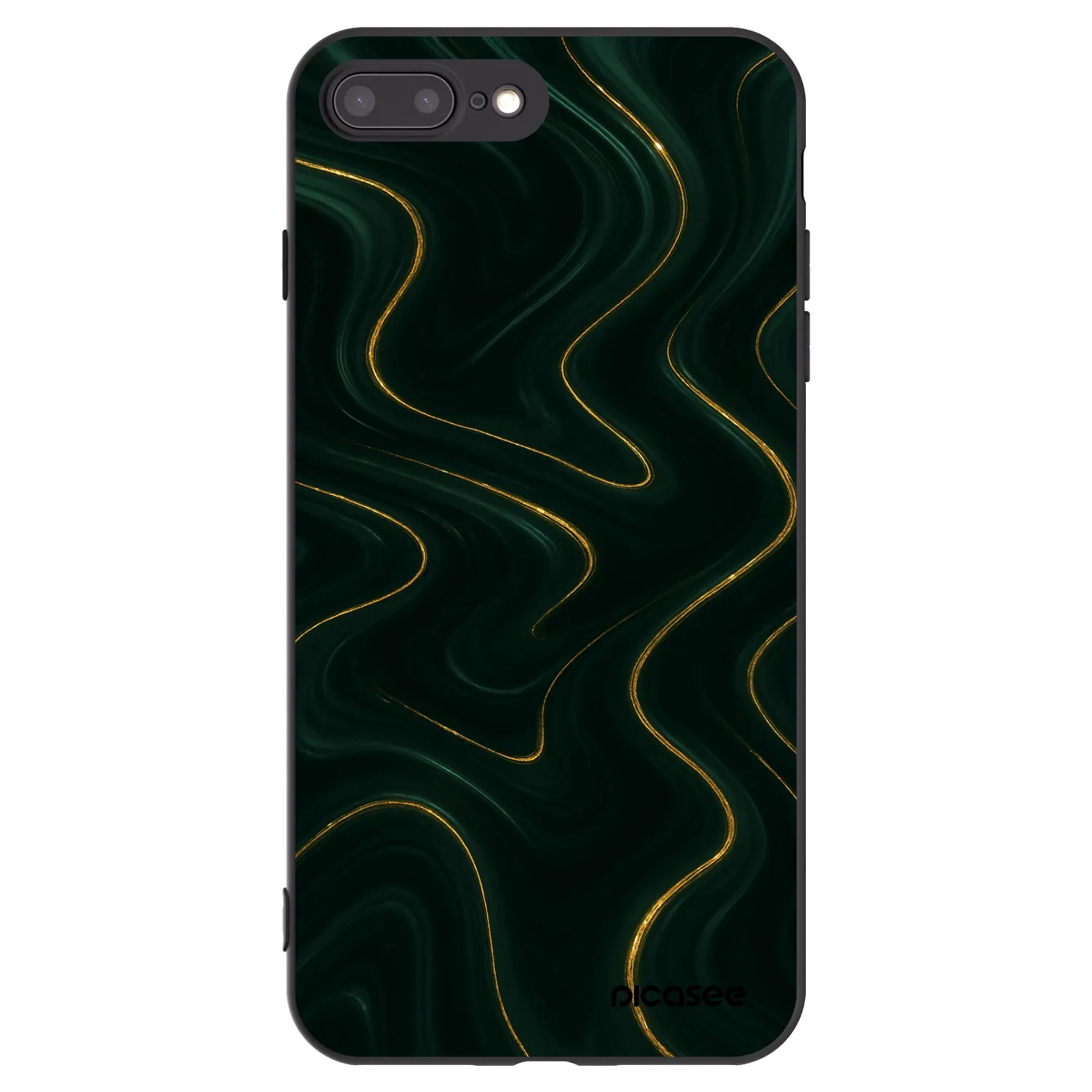 Picasee silikonowe czarne etui na Apple iPhone 8 Plus - Vawes