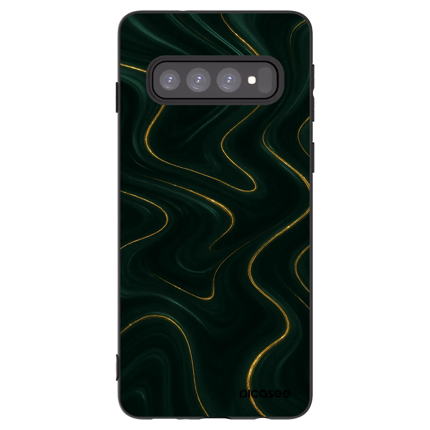 Picasee silikonowe czarne etui na Samsung Galaxy S10 G973 - Vawes