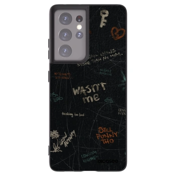 Picasee silikonowe czarne etui na Samsung Galaxy S21 Ultra 5G G998B - CONFESSION