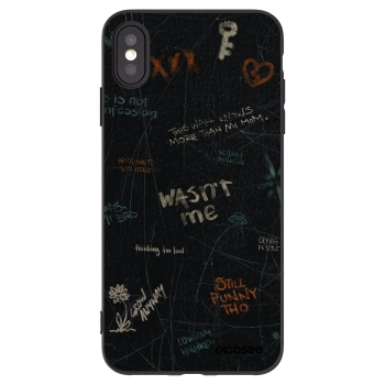 Picasee silikonowe czarne etui na Apple iPhone XS Max - CONFESSION