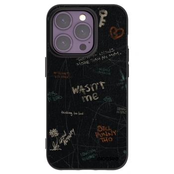 Picasee silikonowe czarne etui na Apple iPhone 14 Pro - CONFESSION