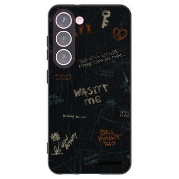 Picasee silikonowe czarne etui na Samsung Galaxy S23 5G - CONFESSION