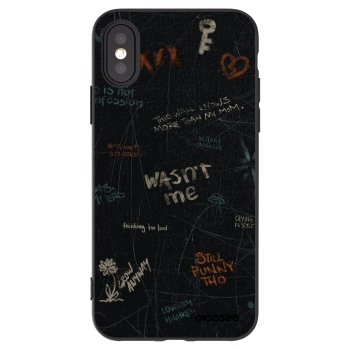 Picasee silikonowe czarne etui na Apple iPhone X/XS - CONFESSION