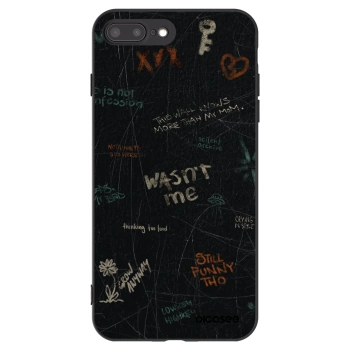 Picasee silikonowe czarne etui na Apple iPhone 8 Plus - CONFESSION