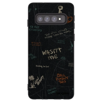 Picasee silikonowe czarne etui na Samsung Galaxy S10 G973 - CONFESSION