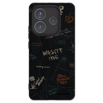 Picasee silikonowe czarne etui na Xiaomi Redmi Note 14 5G - CONFESSION