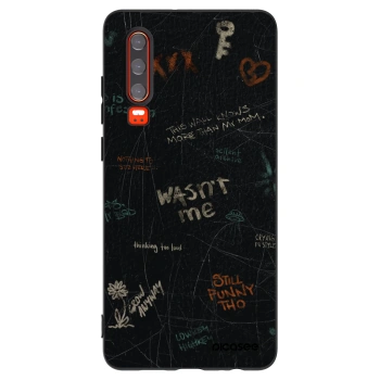 Picasee silikonowe czarne etui na Huawei P30 - CONFESSION