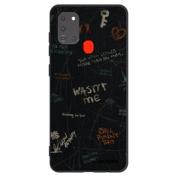 Picasee silikonowe czarne etui na Samsung Galaxy A21s - CONFESSION