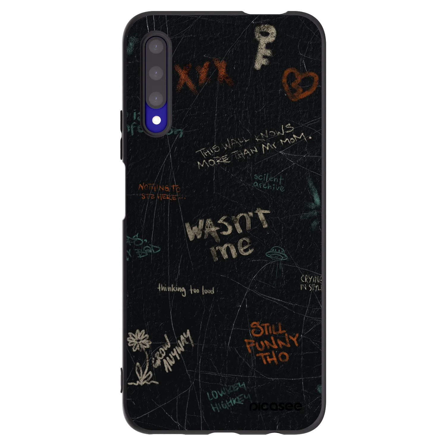 Picasee silikonowe czarne etui na Honor 9X Pro - CONFESSION