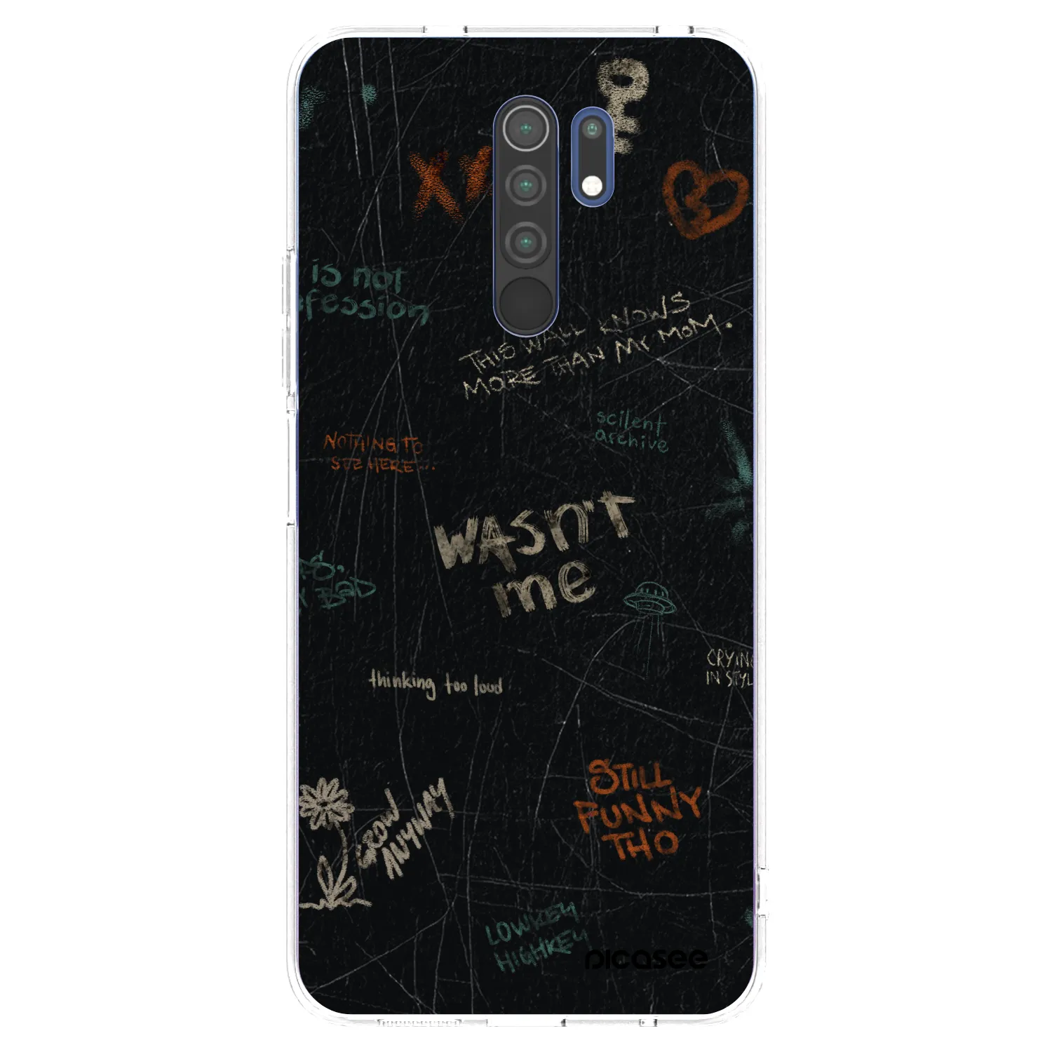 Picasee silikonowe przeźroczyste etui na Xiaomi Redmi 9 - CONFESSION