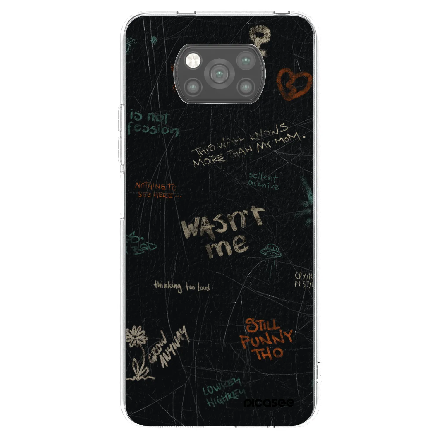 Picasee silikonowe czarne etui na Xiaomi Poco X3 - CONFESSION