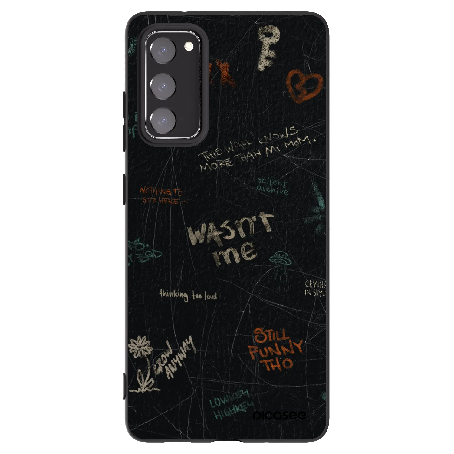 Picasee silikonowe czarne etui na Samsung Galaxy S20 FE - CONFESSION