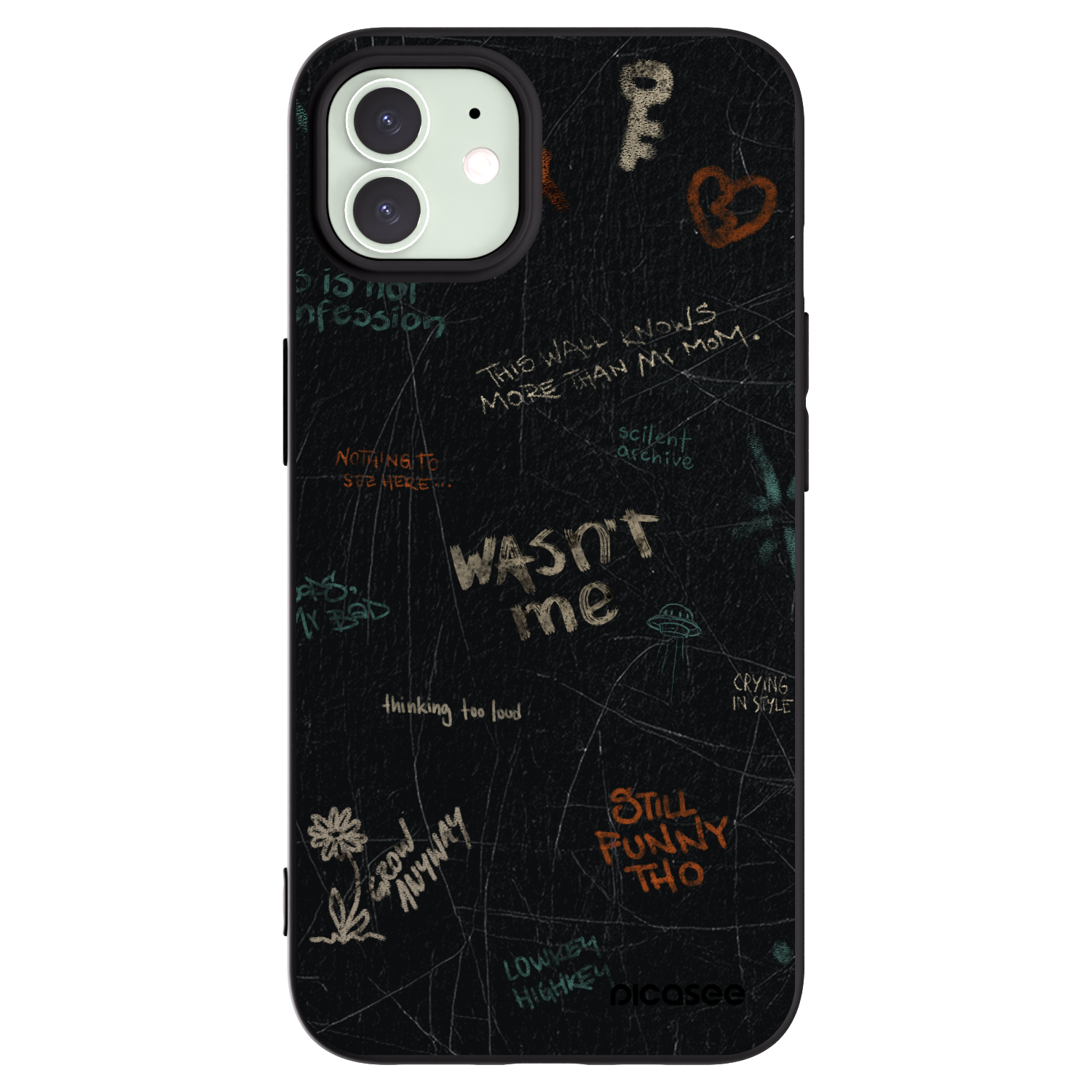 Picasee silikonowe czarne etui na Apple iPhone 12 - CONFESSION