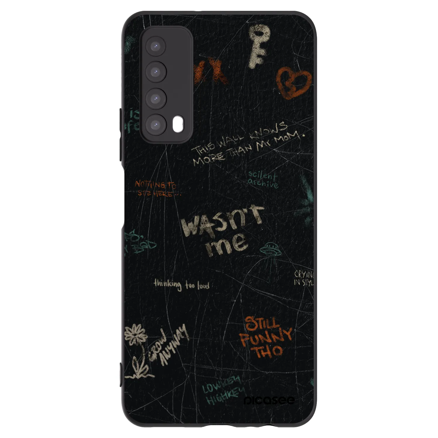 Picasee silikonowe czarne etui na Huawei P Smart 2021 - CONFESSION
