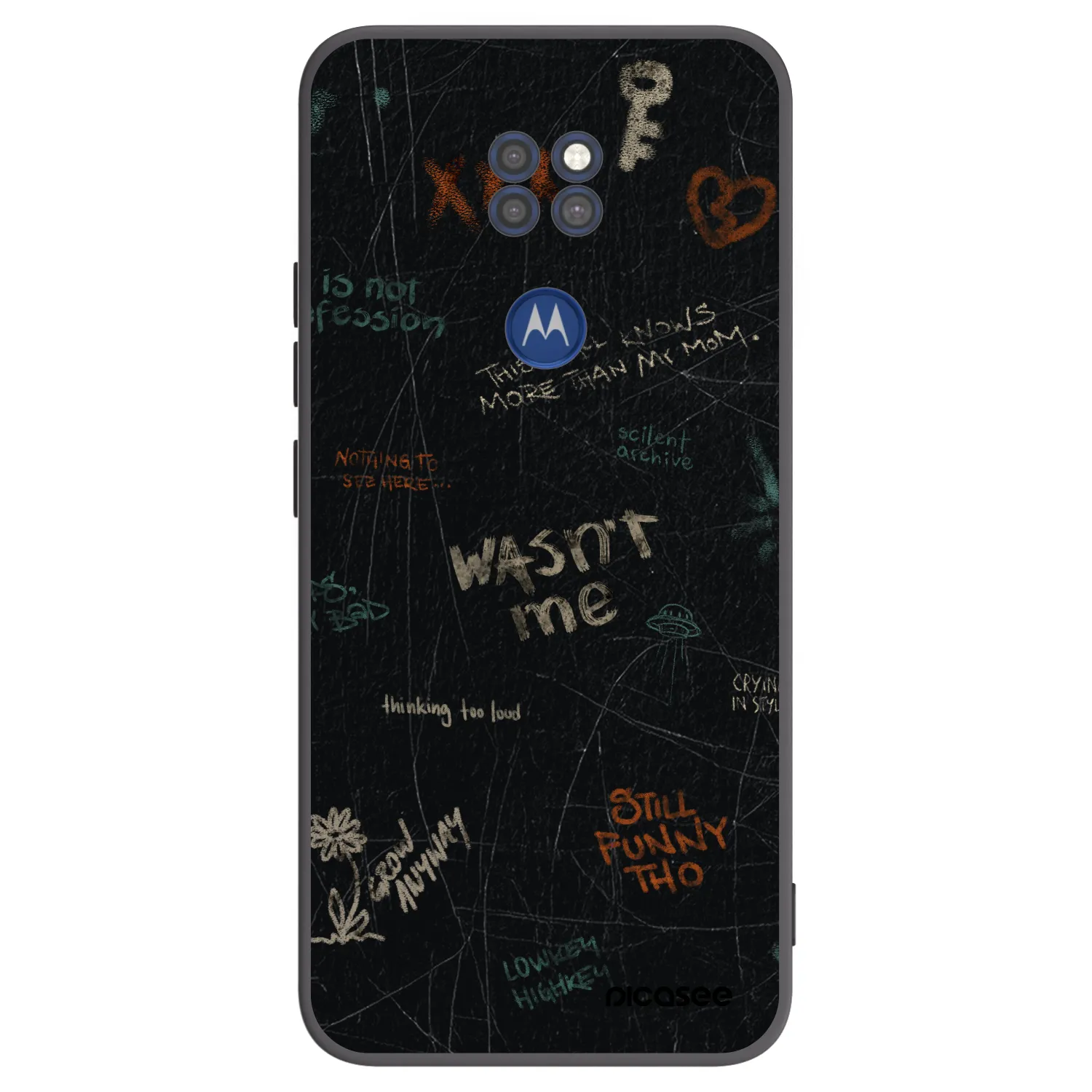 Picasee silikonowe czarne etui na Motorola Moto G9 Play - CONFESSION