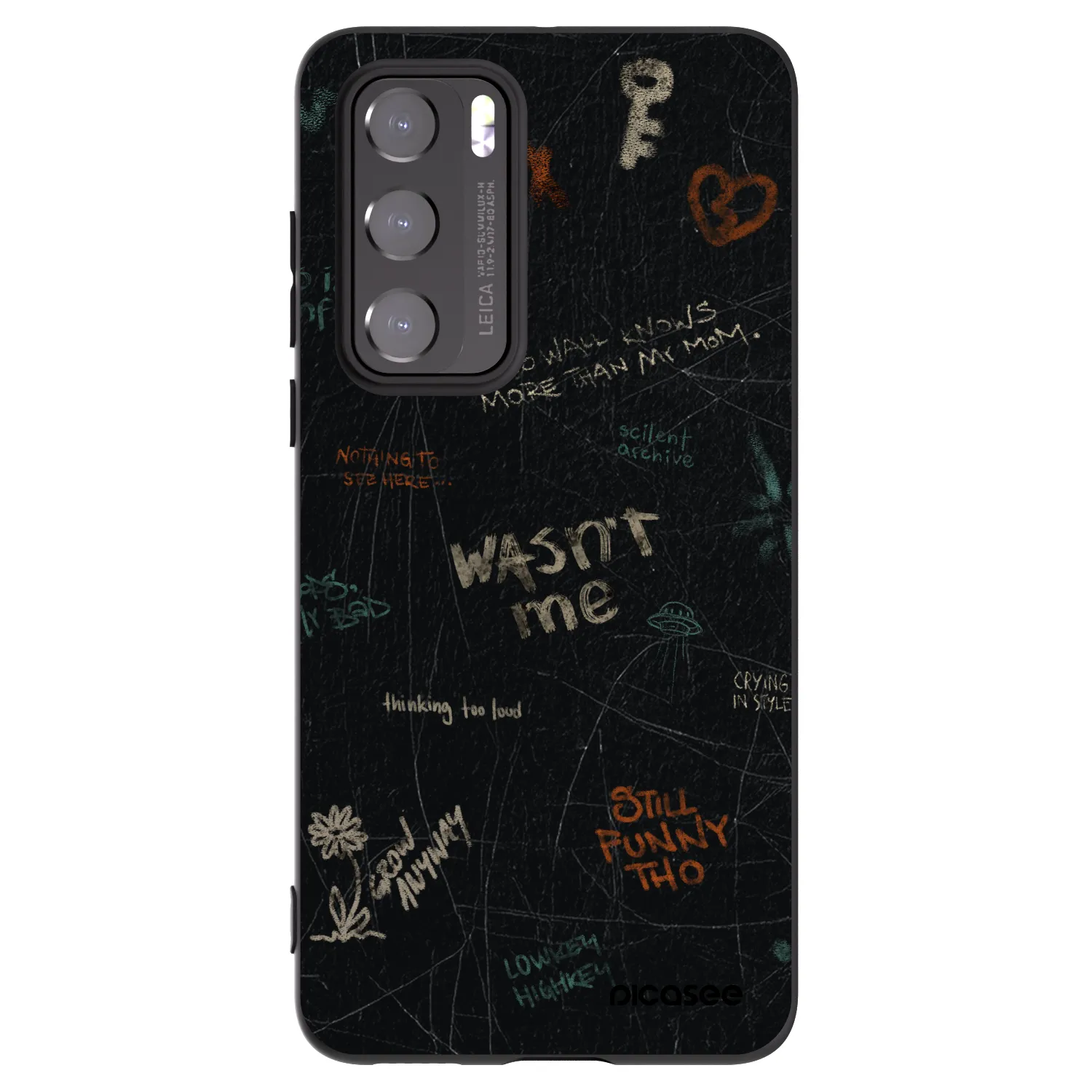 Picasee silikonowe czarne etui na Huawei P40 - CONFESSION