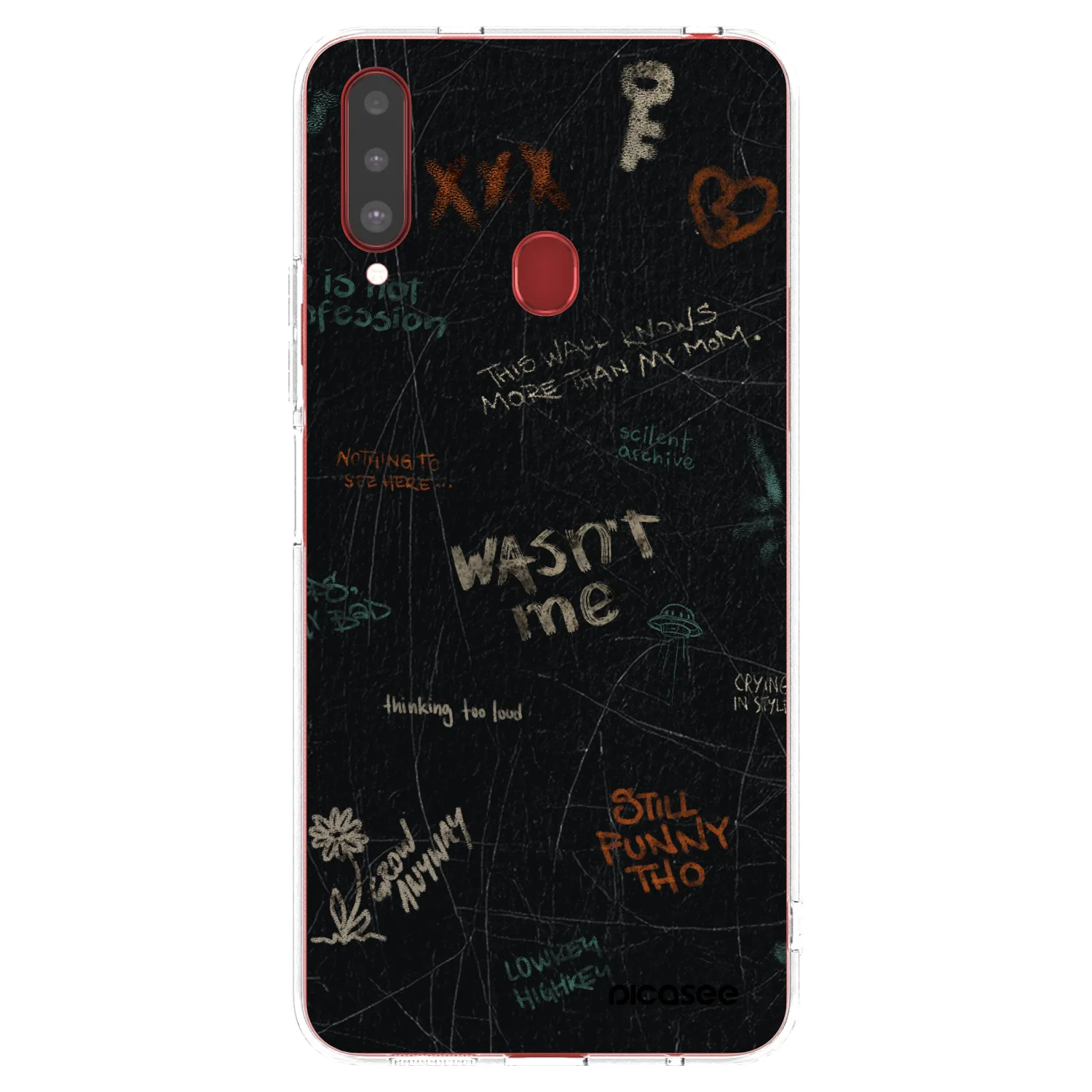 Picasee silikonowe przeźroczyste etui na Samsung Galaxy A20s - CONFESSION