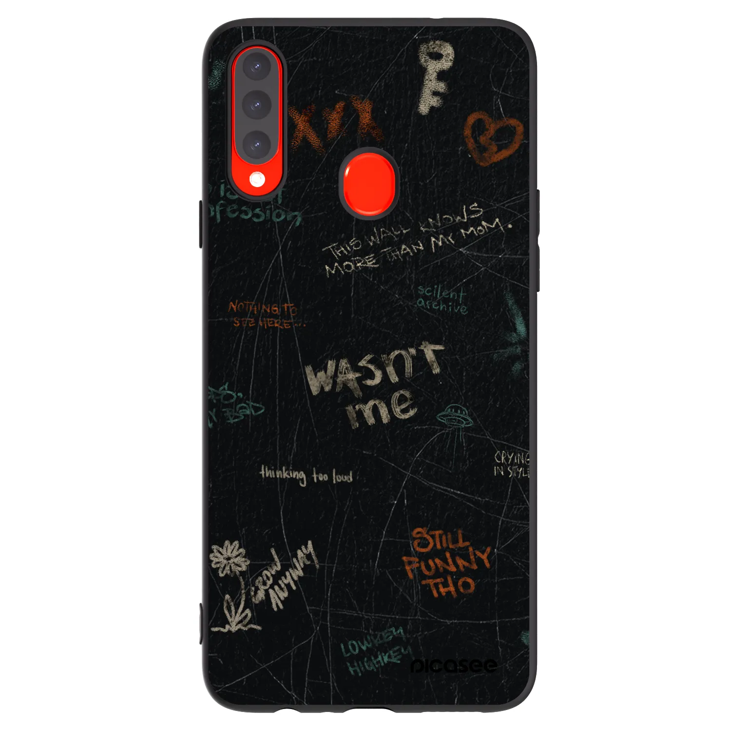 Picasee silikonowe czarne etui na Samsung Galaxy A20s - CONFESSION